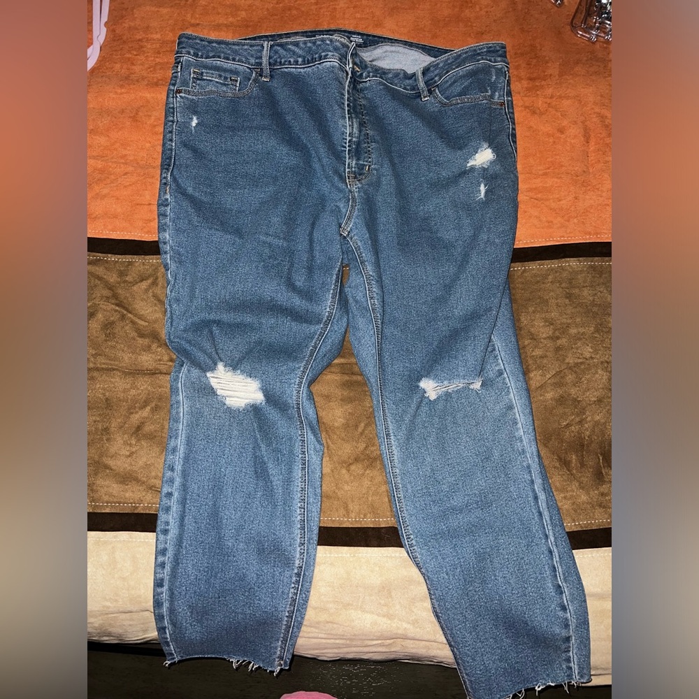 Women’s Old Navy High-Rise Rockstar Super Skinny jeans, blue, size 24